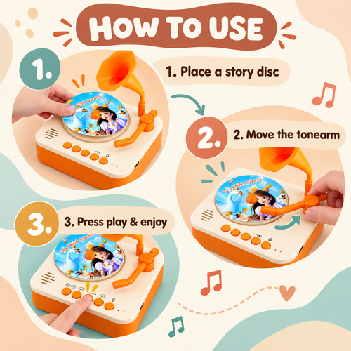 Tiny Record Player: 96 Story & Song Cards